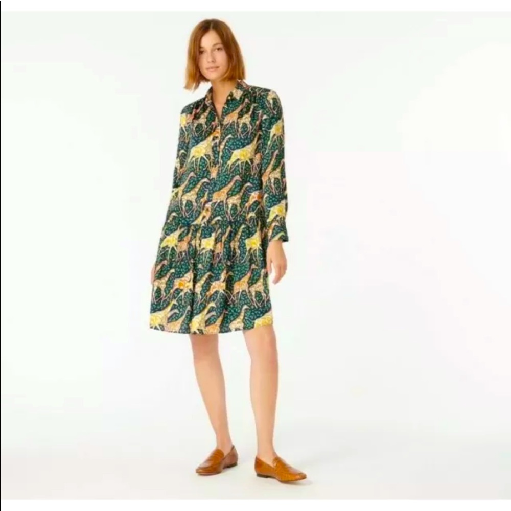 J.Crew shirtdress in giraffes - NWT